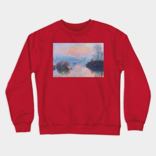 Claude Monet, Sunset on the Seine at Lavacourt, Winter Effect Crewneck Sweatshirt